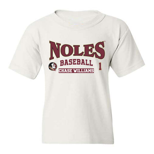 FSU - NCAA Baseball : Chase Williams - Classic Fashion Shersey Youth T-Shirt-0