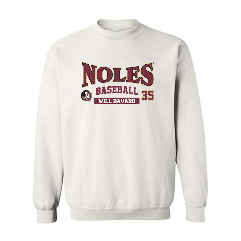 FSU - NCAA Baseball : Will Bavaro - Classic Fashion Shersey Crewneck Sweatshirt-0