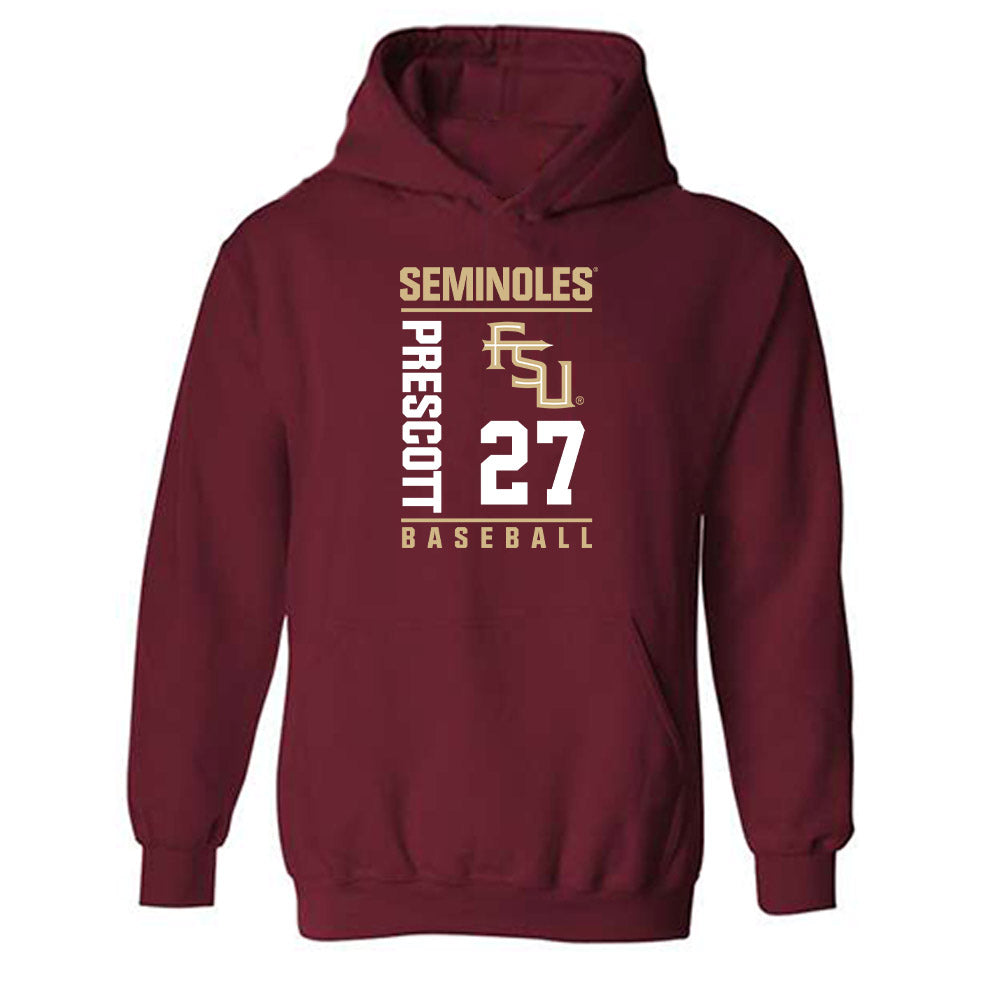 FSU - NCAA Baseball : Peyton Prescott - Fashion Shersey Hooded Sweatshirt-0