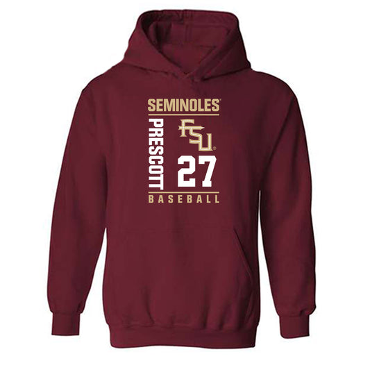 FSU - NCAA Baseball : Peyton Prescott - Fashion Shersey Hooded Sweatshirt-0