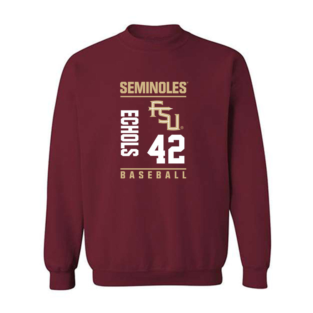 FSU - NCAA Baseball : Jacob Echols - Fashion Shersey Crewneck Sweatshirt-0