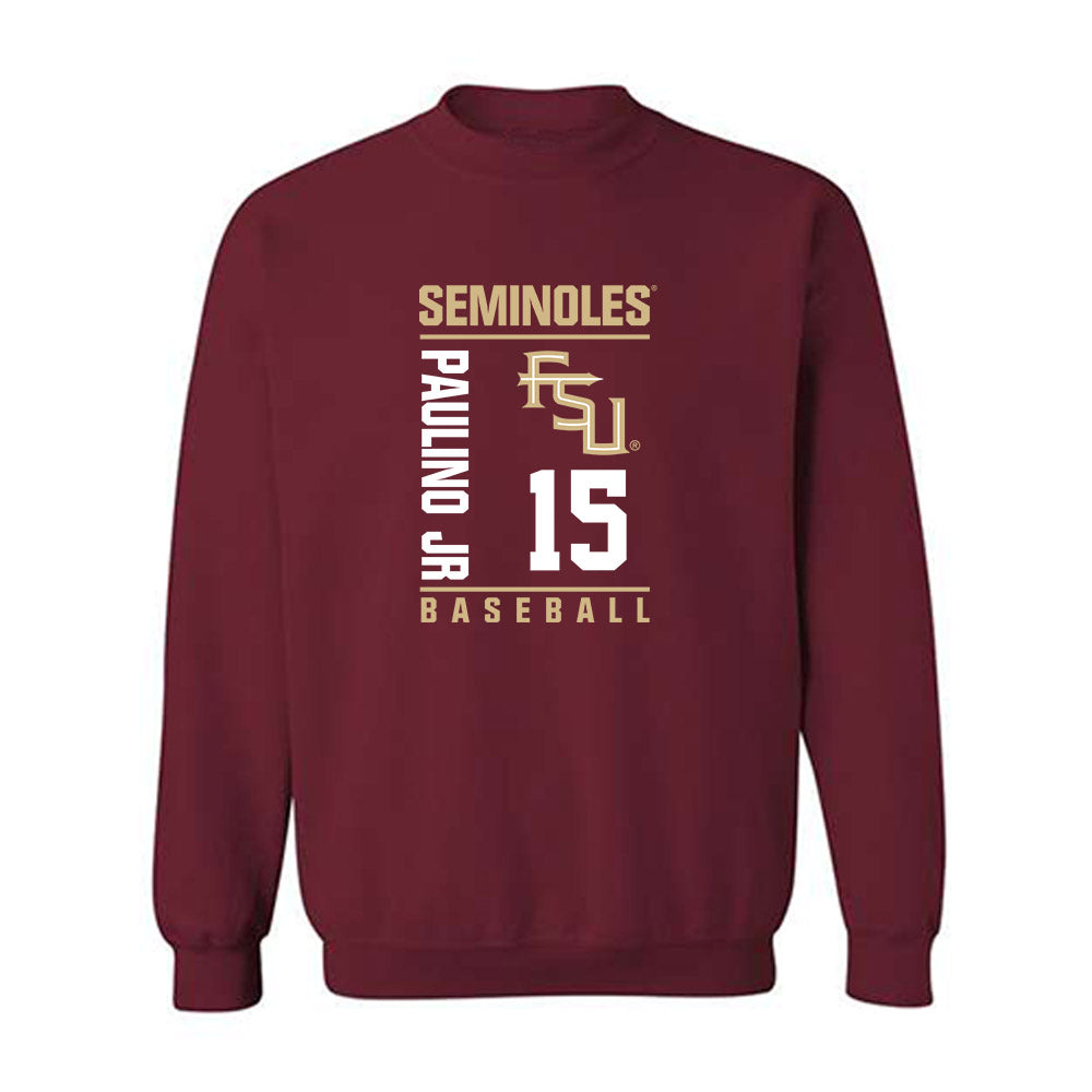 FSU - NCAA Baseball : Kelvyn Paulino jr - Fashion Shersey Crewneck Sweatshirt-0