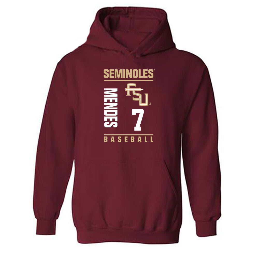 FSU - NCAA Baseball : Wes Mendes - Fashion Shersey Hooded Sweatshirt-0