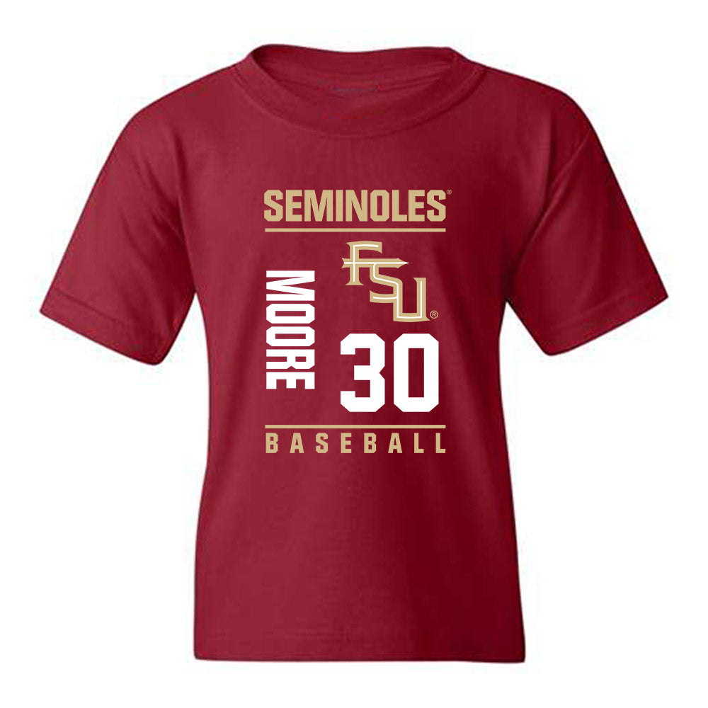 FSU - NCAA Baseball : Bryson Moore - Fashion Shersey Youth T-Shirt-0