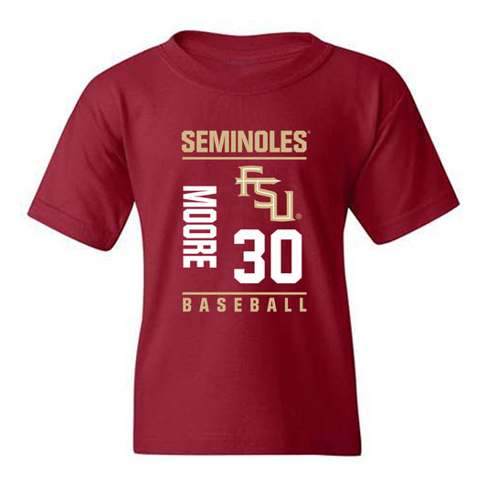 FSU - NCAA Baseball : Bryson Moore - Fashion Shersey Youth T-Shirt-0
