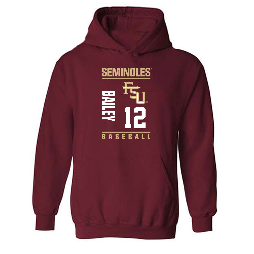 FSU - NCAA Baseball : Myles Bailey - Fashion Shersey Hooded Sweatshirt-0