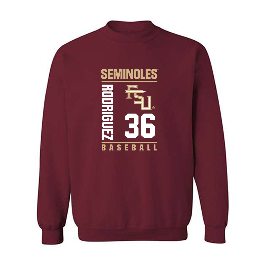 FSU - NCAA Baseball : Mookie Rodriguez - Fashion Shersey Crewneck Sweatshirt-0