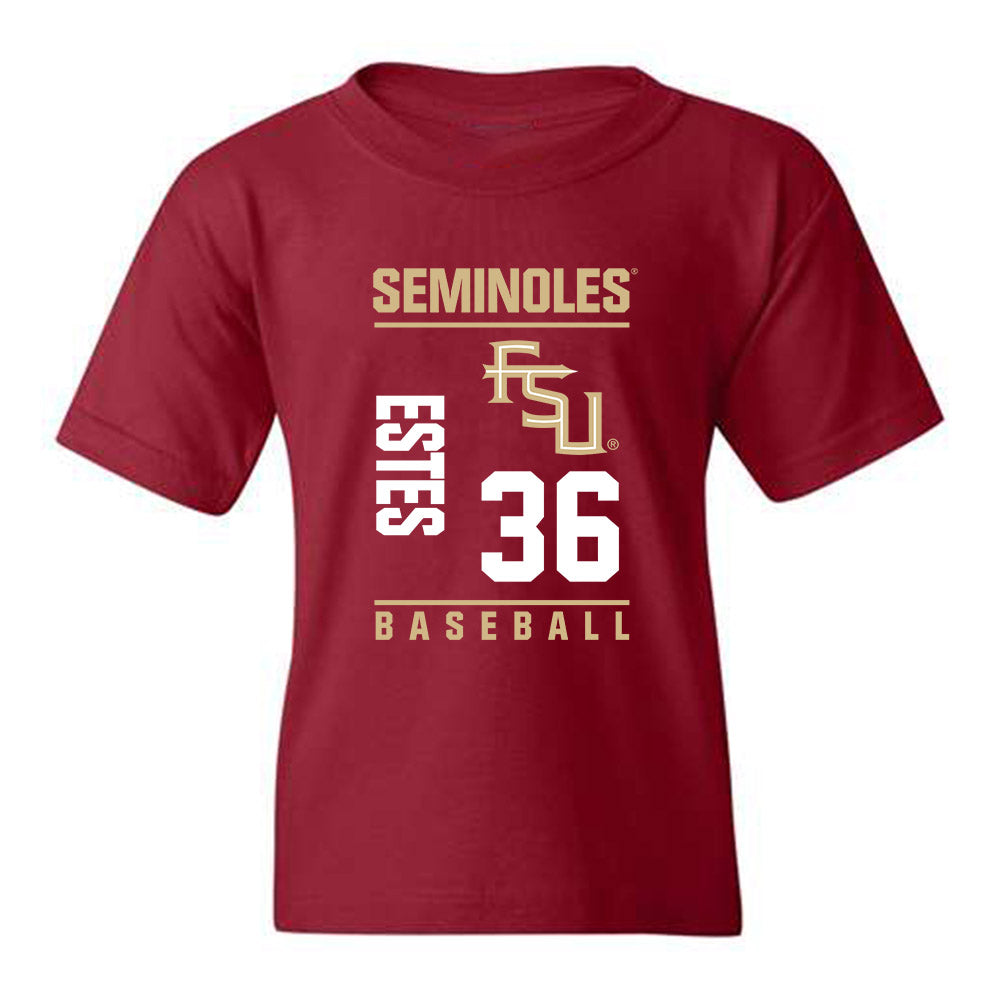 FSU - NCAA Baseball : Jace Estes - Fashion Shersey Youth T-Shirt