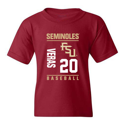 FSU - NCAA Baseball : Genson Veras - Fashion Shersey Youth T-Shirt-0