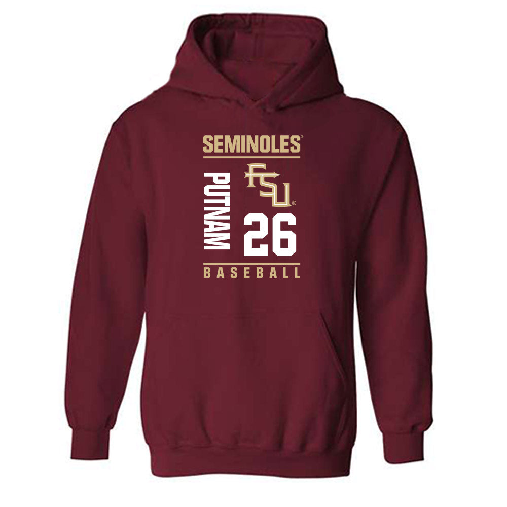 FSU - NCAA Baseball : Eli Putnam - Fashion Shersey Hooded Sweatshirt-0
