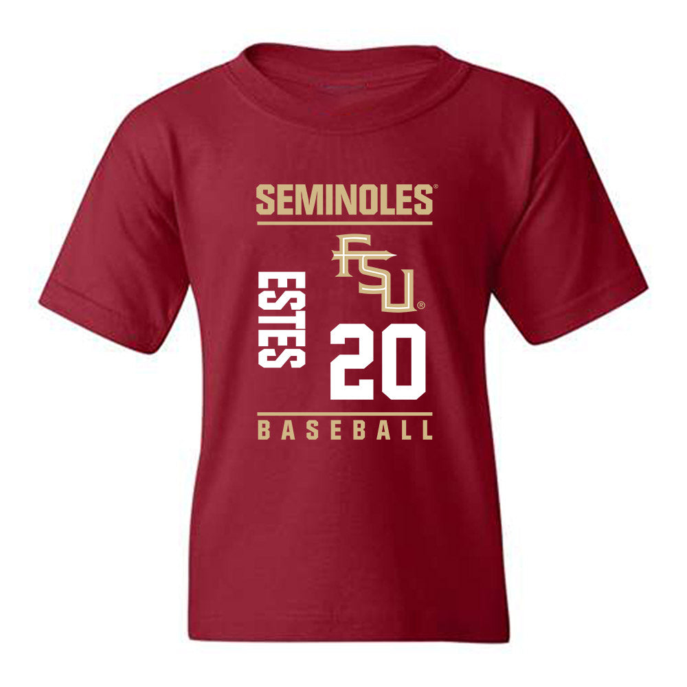 FSU - NCAA Baseball : Jace Estes - Fashion Shersey Youth T-Shirt-0