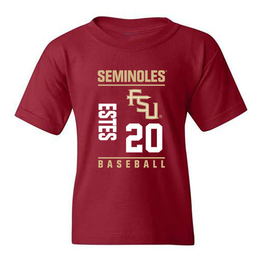 FSU - NCAA Baseball : Jace Estes - Fashion Shersey Youth T-Shirt-0
