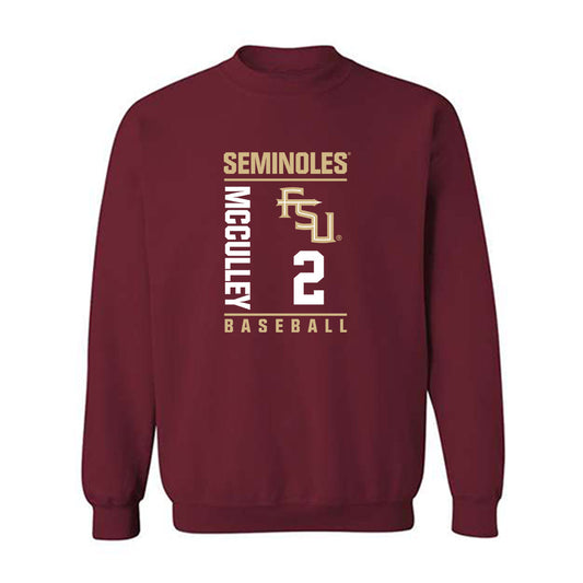 FSU - NCAA Baseball : Carter McCulley - Fashion Shersey Crewneck Sweatshirt