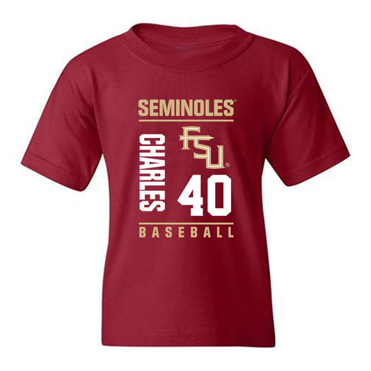 FSU - NCAA Baseball : Joe Charles - Fashion Shersey Youth T-Shirt-0
