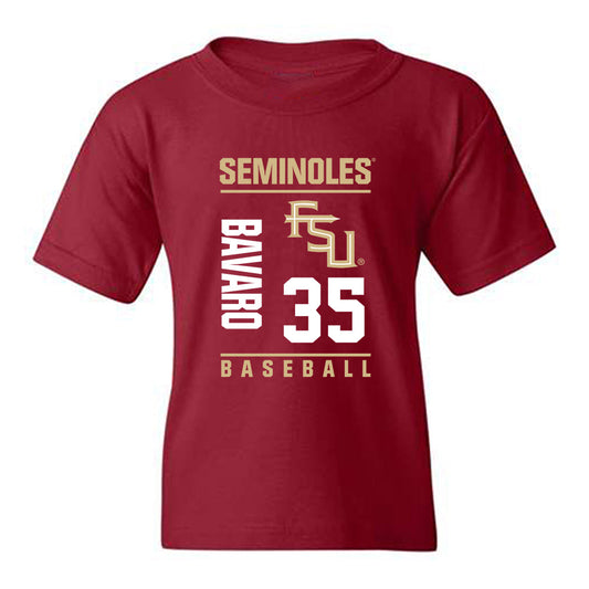 FSU - NCAA Baseball : Will Bavaro - Fashion Shersey Youth T-Shirt-0