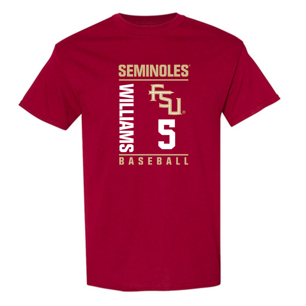 FSU - NCAA Baseball : Chase Williams - Fashion Shersey T-Shirt-0