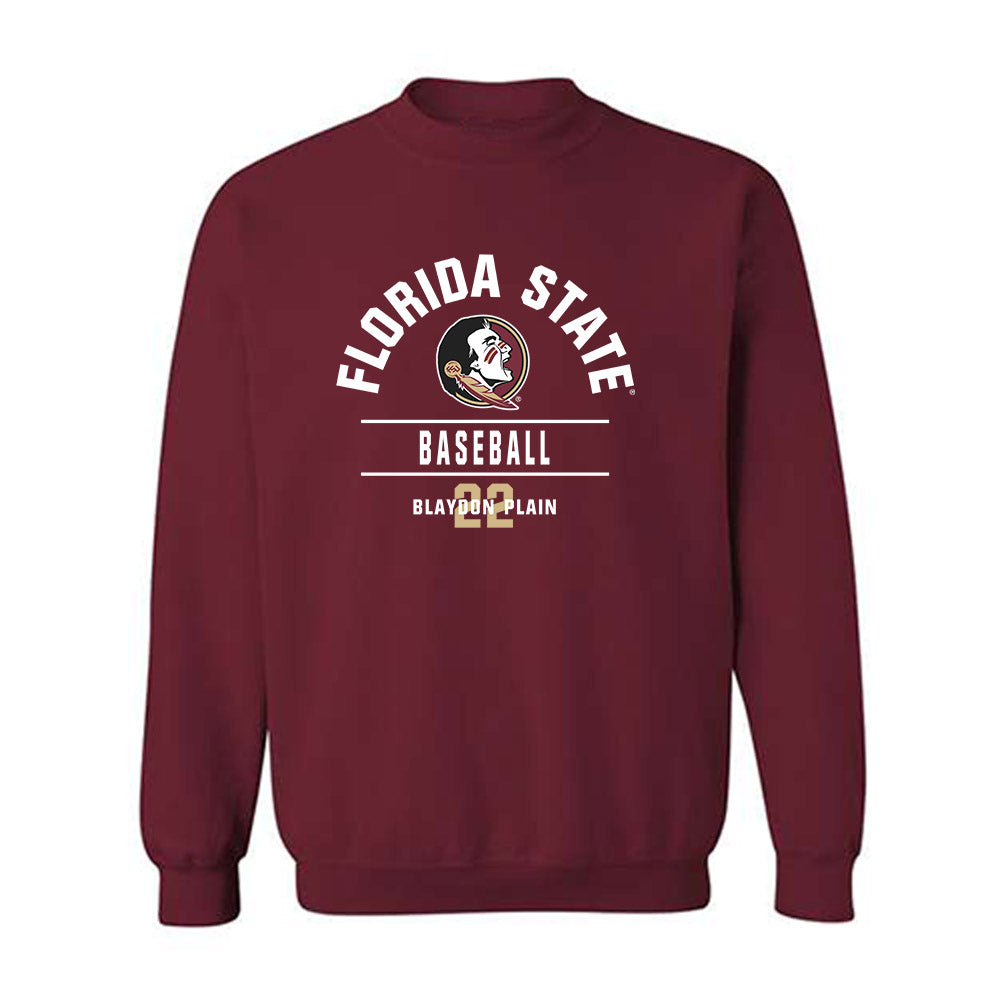 FSU - NCAA Baseball : Blaydon Plain - Classic Fashion Shersey Crewneck Sweatshirt