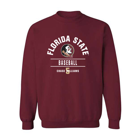 FSU - NCAA Baseball : Chase Williams - Classic Fashion Shersey Crewneck Sweatshirt-0