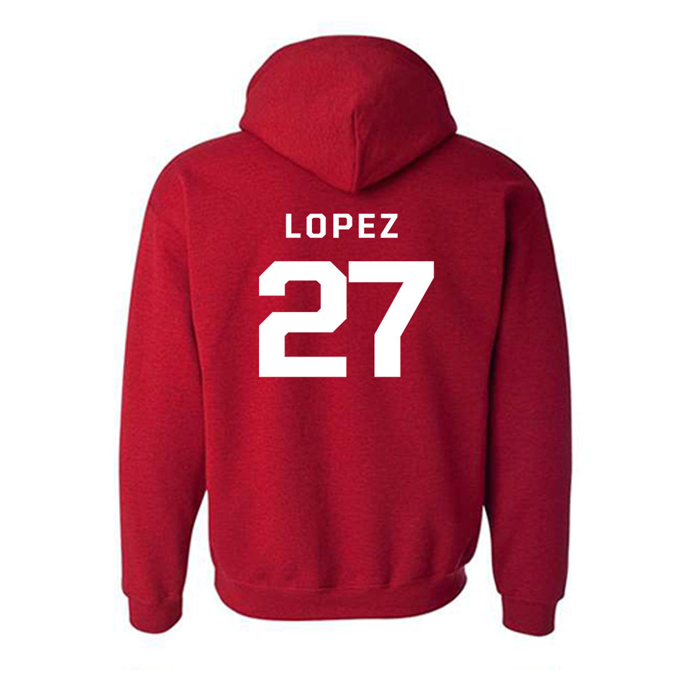 New Mexico - NCAA Baseball : David Lopez - Classic Fashion Shersey Hooded Sweatshirt-1