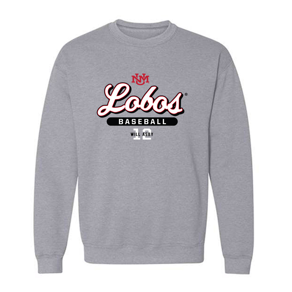 New Mexico - NCAA Baseball : Will Asby - Classic Fashion Shersey Crewneck Sweatshirt