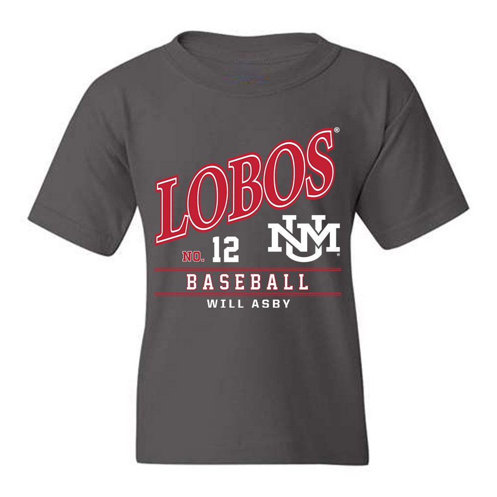 New Mexico - NCAA Baseball : Will Asby - Youth T-Shirt