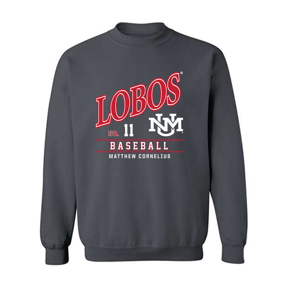 New Mexico - NCAA Baseball : Matthew Cornelius - Crewneck Sweatshirt-0