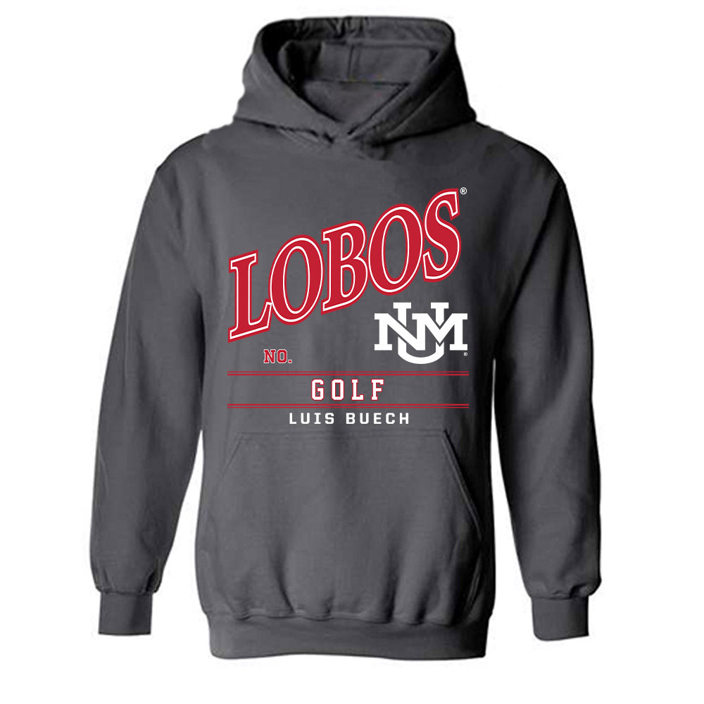 New Mexico - NCAA Men's Golf : Luis Buech - Hooded Sweatshirt-0