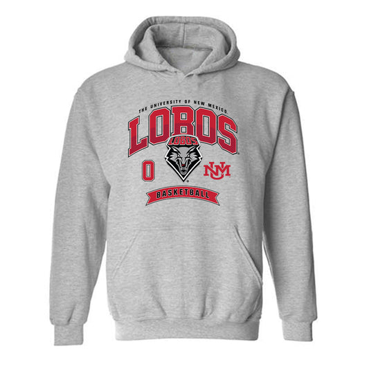 New Mexico - NCAA Men's Basketball : CJ Noland - Classic Fashion Shersey Hooded Sweatshirt-0