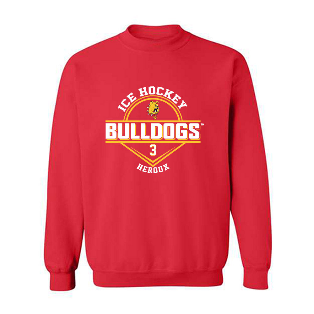 Ferris State - NCAA Men's Ice Hockey : Logan Heroux - Classic Fashion Shersey Crewneck Sweatshirt