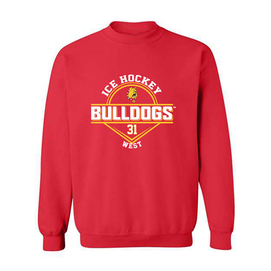 Ferris State - NCAA Men's Ice Hockey : Noah West - Classic Fashion Shersey Crewneck Sweatshirt