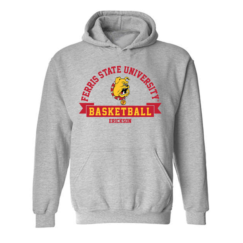 Ferris State - NCAA Men's Basketball : Ethan Erickson - Classic Fashion Shersey Hooded Sweatshirt
