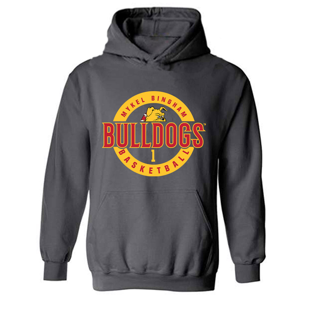 Ferris State - NCAA Men's Basketball : Mykel Bingham - Classic Fashion Shersey Hooded Sweatshirt-0