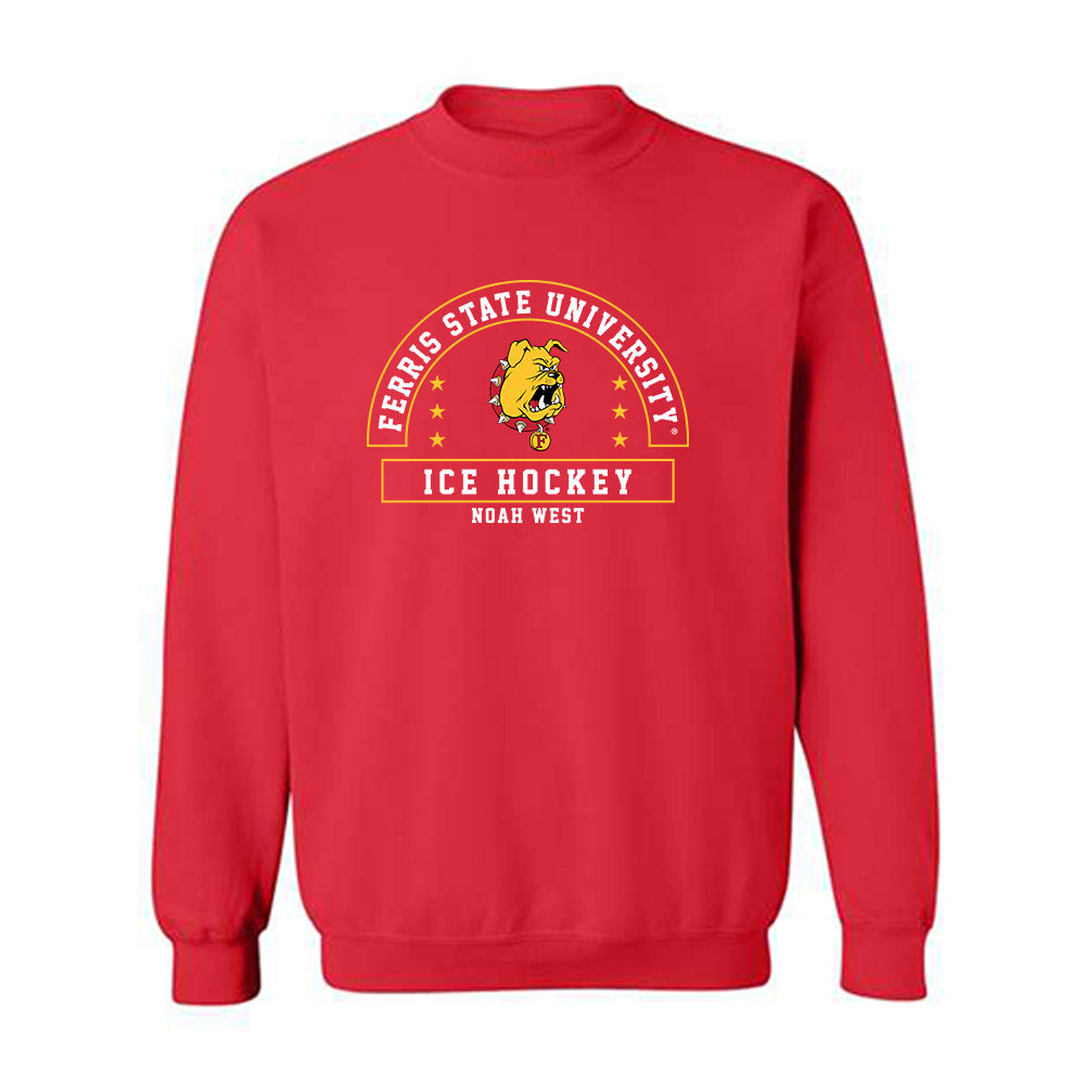 Ferris State - NCAA Men's Ice Hockey : Noah West - Classic Fashion Shersey Crewneck Sweatshirt