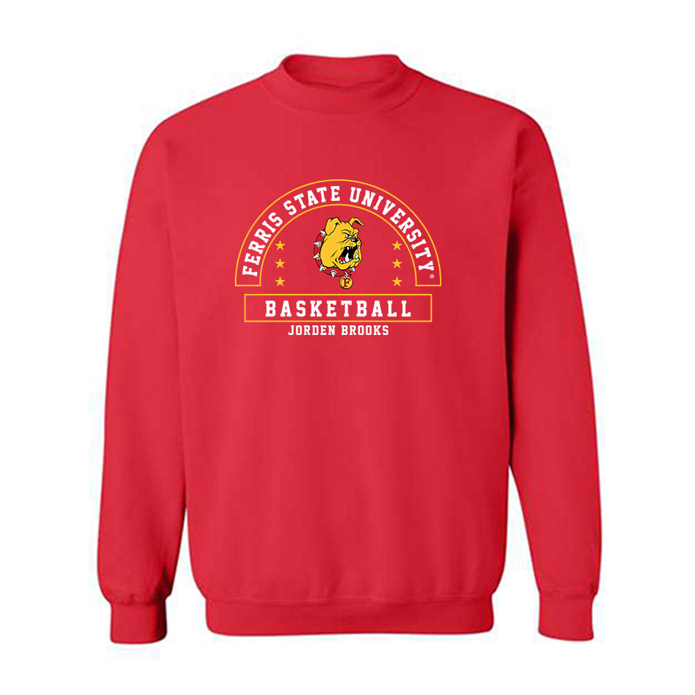 Ferris State - NCAA Men's Basketball : Jorden Brooks - Classic Fashion Shersey Crewneck Sweatshirt-0