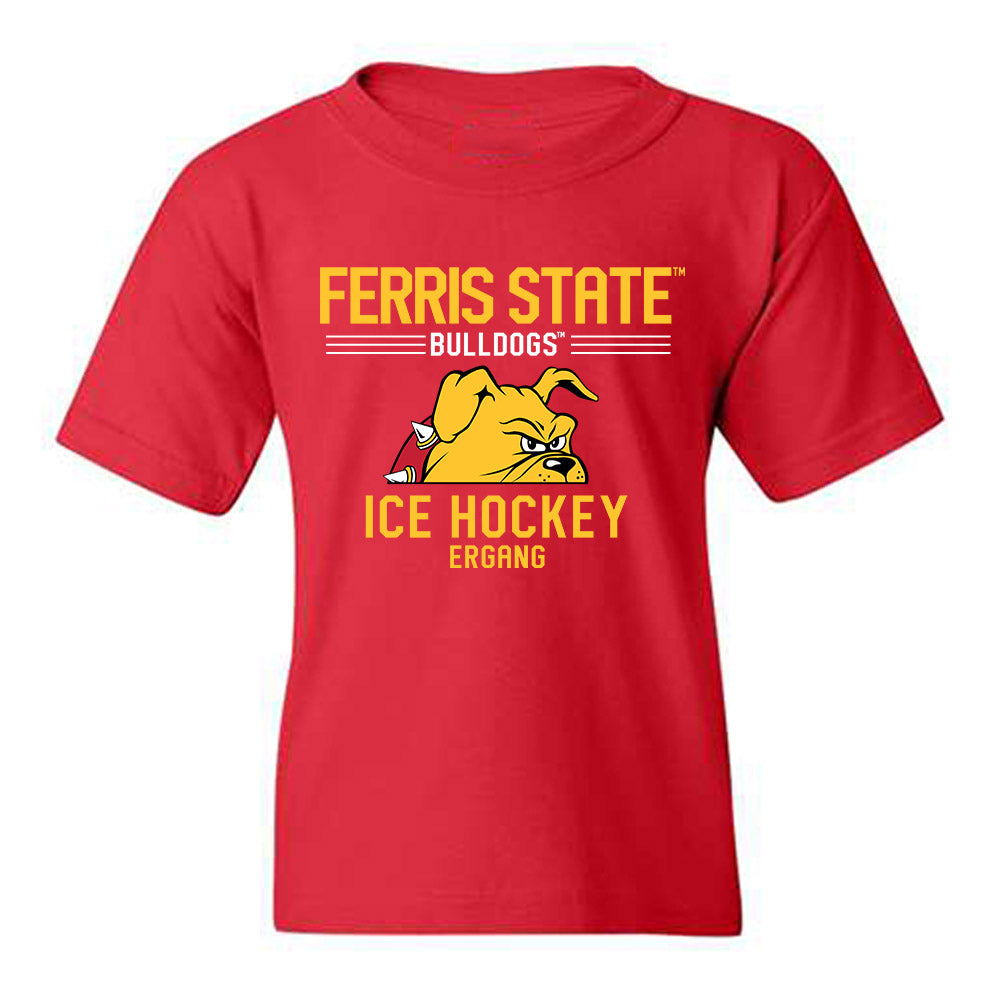 Ferris State - NCAA Men's Ice Hockey : Kaleb Ergang - Classic Fashion Shersey Youth T-Shirt-0