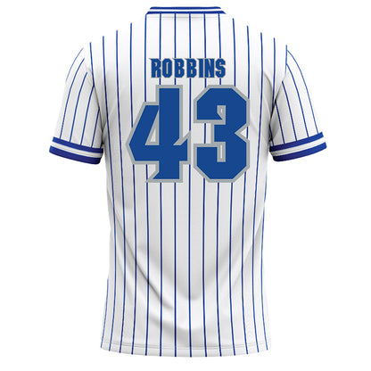 Seton Hall - NCAA Baseball : Aiden Robbins - White Pinstripe Baseball Jersey