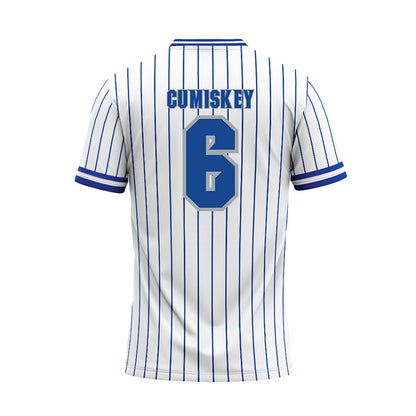 Seton Hall - NCAA Baseball : Casey Cumiskey - White Pinstripe Baseball Jersey-1