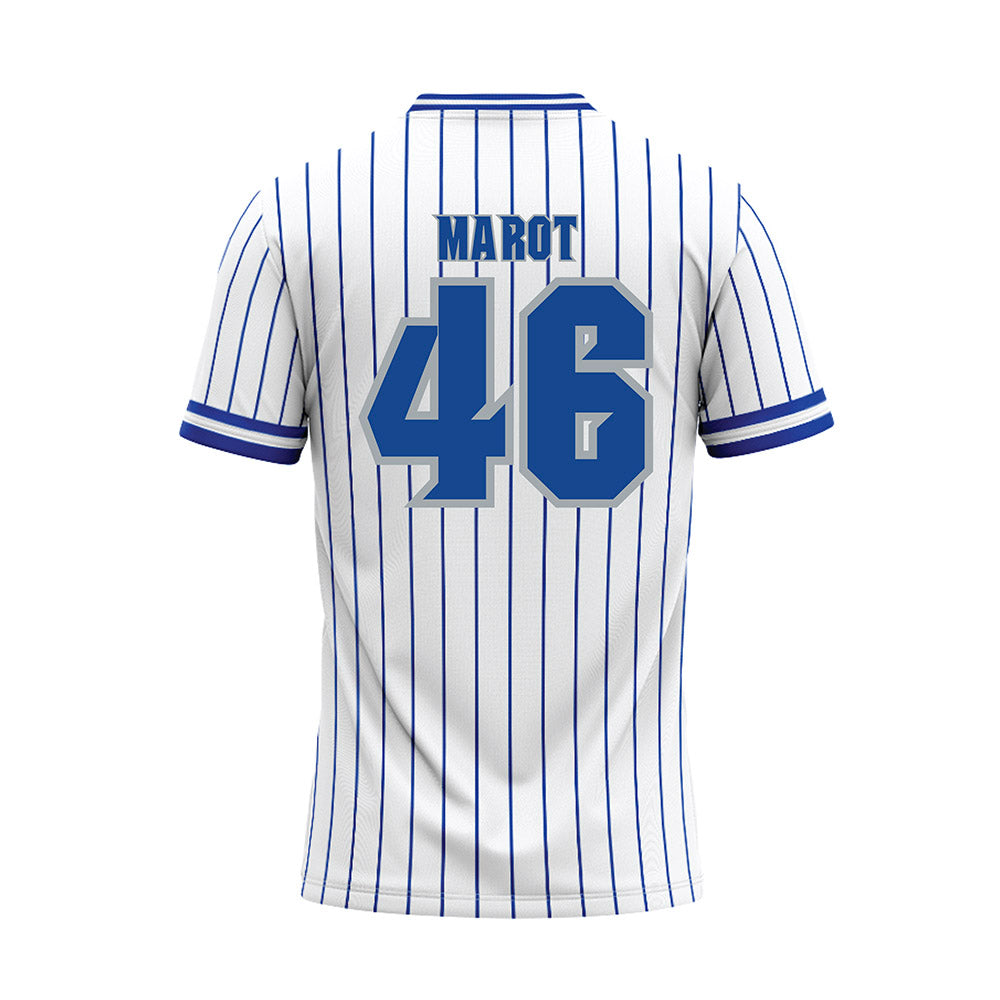 Seton Hall - NCAA Baseball : Jordan Marot - White Pinstripe Baseball Jersey-1