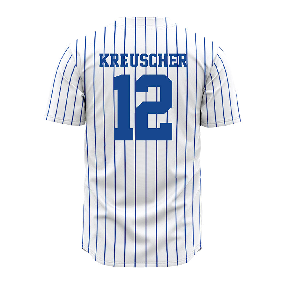 Seton Hall - NCAA Softball : Kyra Kreuscher - White Pinstripe Jersey-1