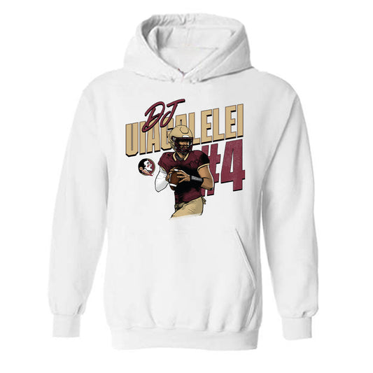 FSU - NCAA Football : DJ Uiagalelei - Caricature Hooded Sweatshirt