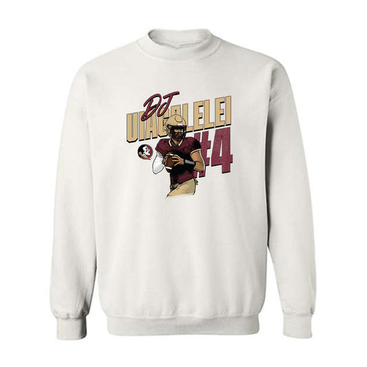 FSU - NCAA Football : DJ Uiagalelei - Caricature Crewneck Sweatshirt