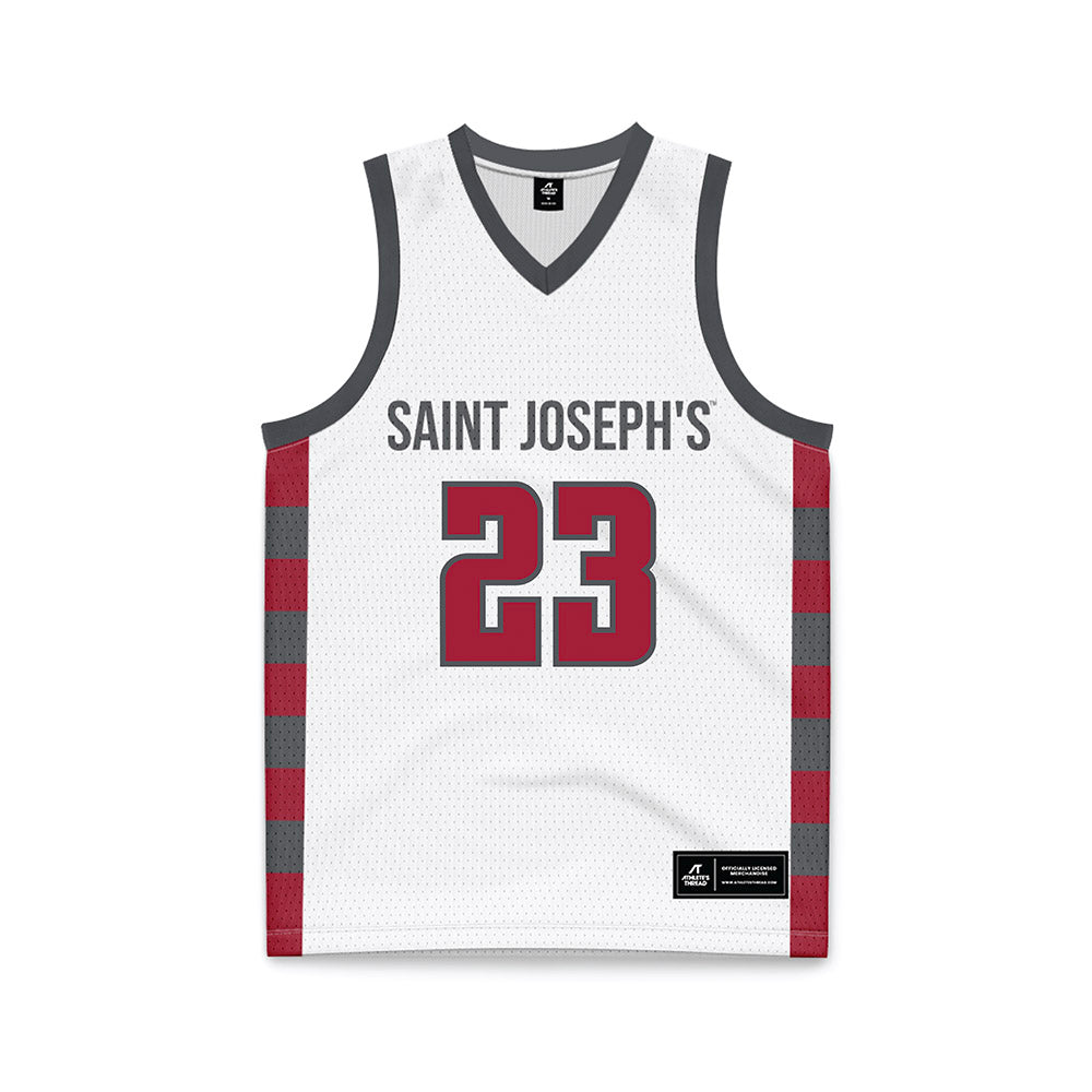St. Joe's - NCAA Men's Basketball : Mekai Johnson - White Basketball Jersey