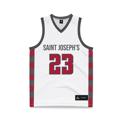 St. Joe's - NCAA Men's Basketball : Mekai Johnson - White Basketball Jersey
