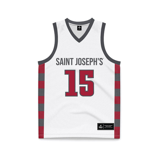 St. Joe's - NCAA Men's Basketball : Steven Solano - White Basketball Jersey