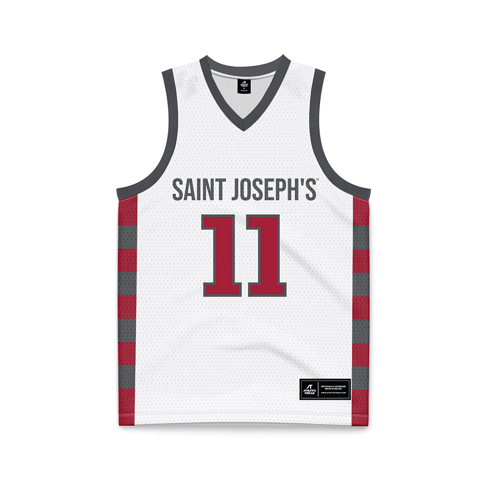 St. Joe's - NCAA Men's Basketball : Xzayvier Brown - White Basketball Jersey