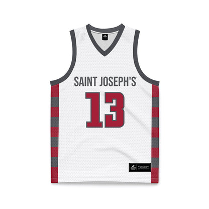 St. Joe's - NCAA Men's Basketball : Rasheer Fleming - White Basketball Jersey