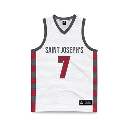 St. Joe's - NCAA Men's Basketball : Dasear Haskins - White Basketball Jersey