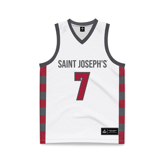 St. Joe's - NCAA Men's Basketball : Dasear Haskins - White Basketball Jersey