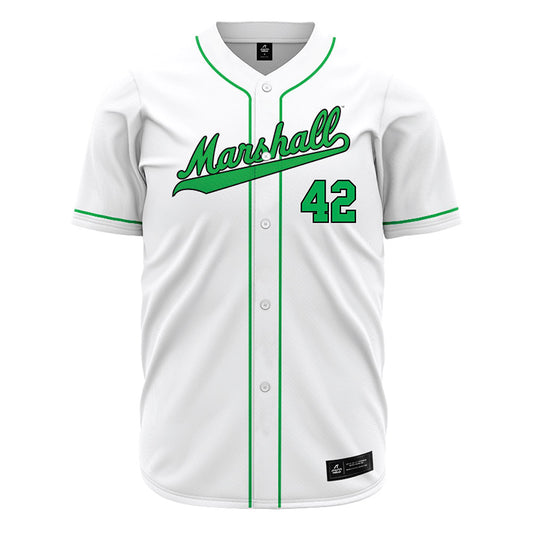 Marshall - NCAA Baseball : Oliver Service - White Jersey-0