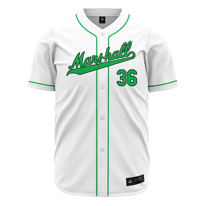 Marshall - NCAA Baseball : Davis Gunn - White Jersey